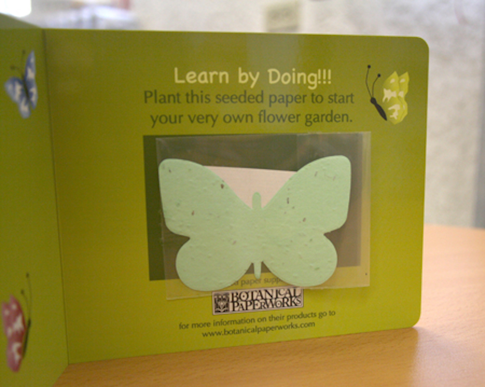 Plantable Seed Paper in Children's Book