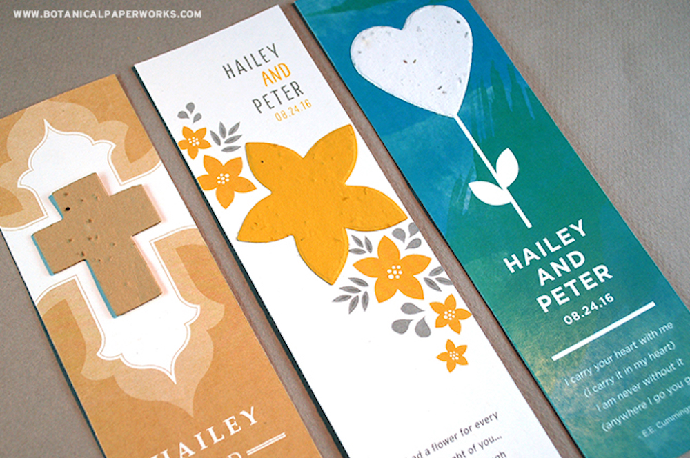 seed paper bookmarks for weddings
