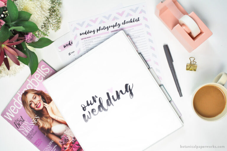 DIY Wedding Planning Binder from Botanical PaperWorks with free printable pages