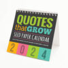 Colorful seed paper calendar with quotes on every page