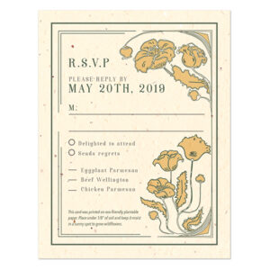 Each of these Art Nouveau Plantable Reply Cards is adorned with a beautiful and intricate design but also has seeds within the paper itself.