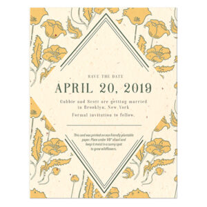 Share your wedding date in a unique way that reflects your eclectic tastes with these eco-friendly Art Nouveau Plantable Save The Date Cards.