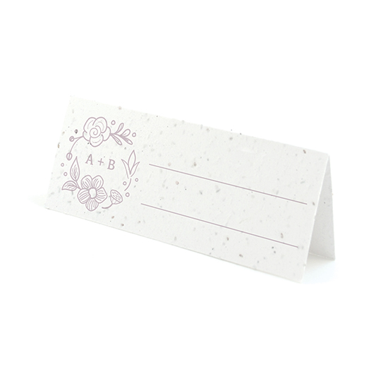 Featuring a pretty botanical monogram, these Botanical Beauty Seed Paper Place Cards are the perfect way to show guests to their seat and give them a wedding favor in one piece!