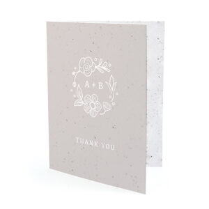 These Botanical Beauty Seed Paper Thank You Cards are embedded with NON-GMO wildflower seeds that will grow when planted in soil.