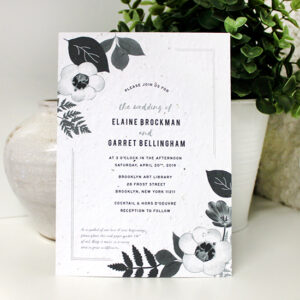 Not only does the artful design on these Black & White Blooms Plantable Wedding Invitations feature wildflowers and organic elements, but it will also grow real flowers! 