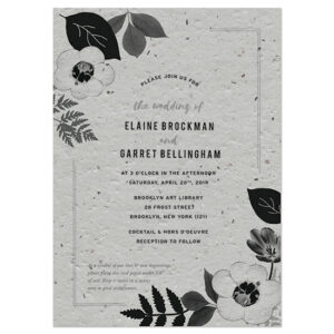 Not only does the artful design on these Black & White Blooms Plantable Wedding Invitations feature wildflowers and organic elements, but it will also grow real flowers!