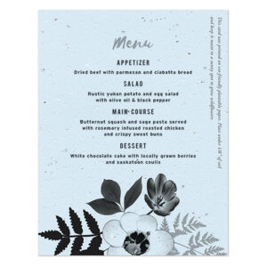 These colorful Black & White Blooms Plantable Menu Cards will add flowers to your place settings in an unexpected way.