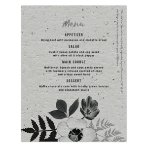 These colorful Black & White Blooms Plantable Menu Cards will add flowers to your place settings in an unexpected way.