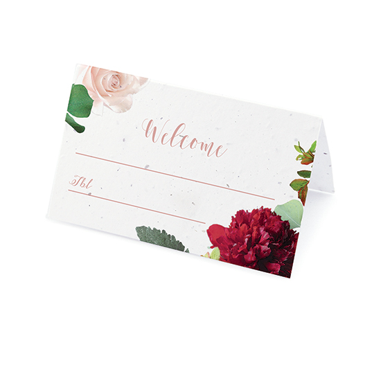 Guests will love these Beautiful Blooms Plantable Place Cards that will not only show them to their seat, but also give them the gift of flowers to plant and grow!