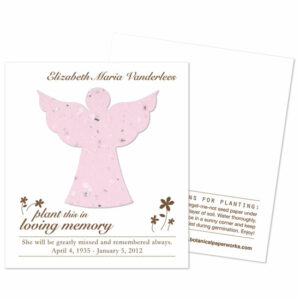 Angel seed memorial funeral cards
