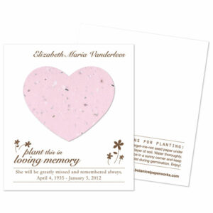 Plantable heart memorial cards