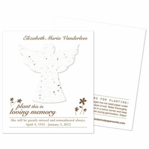 Angel seed memorial funeral cards