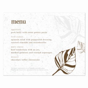 Leaf plantable menu cards