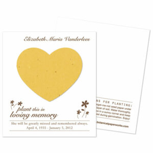 Plantable heart memorial cards