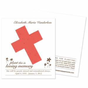 Cross seed memorial cards