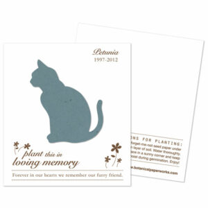 Plantable cat memorial cards