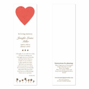 heart memorial bookmarks