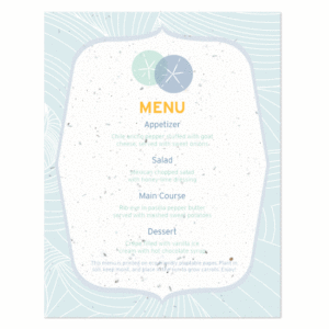 sand dollar plantable menu cards