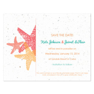 Plantable Starfish save the date cards