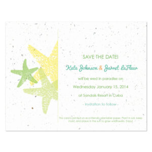Plantable Starfish save the date cards