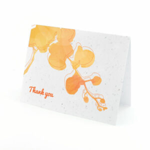 Plantable watercolor orchids thank you cards