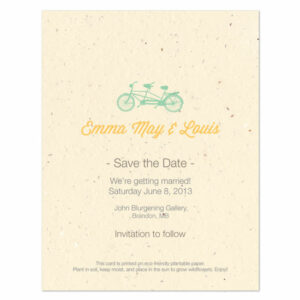 Plantable Tandem Bicycle Save The Date Cards