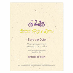 Plantable Tandem Bicycle Save The Date Cards