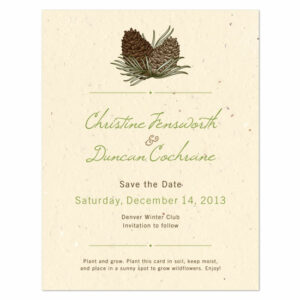 Pinecone Save the Date Cards
