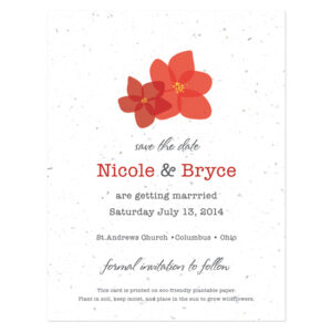 Fresh Flowers Plantable Save The Date Cards: Modern Duo