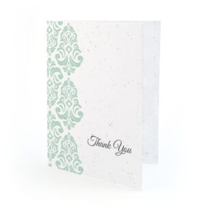 Plantable Classic Damask Thank You Cards
