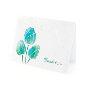 Watercolor Tulips Plantable Thank You Cards