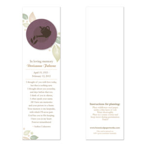 Gardener Memorial Bookmarks