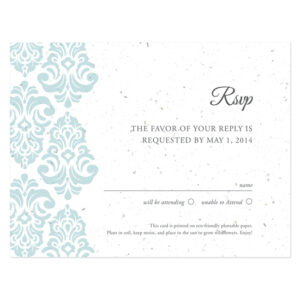 Plantable Classic Damask Reply Cards