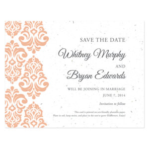 Plantable Classic Damask Save The Date Cards