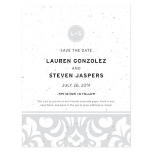 Plantable Modern Damask Save The Date Cards