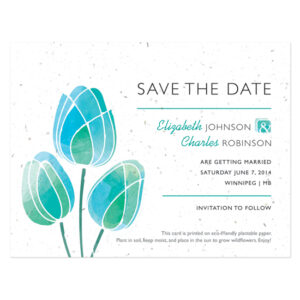 Watercolor Tulips Plantable Save The Date Cards