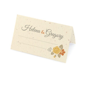 Floral Wreath Seasons Place Cards