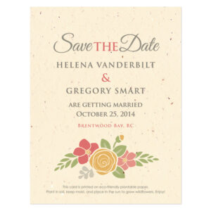 Floral Wreath Seasons Save The Date Cards