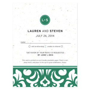 Plantable Modern Damask Reply Cards