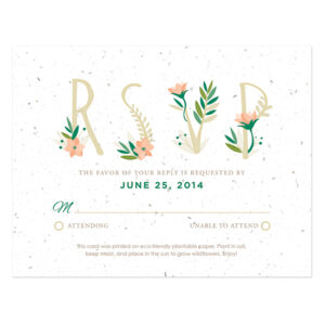 Floral Letters Plantable Reply Cards