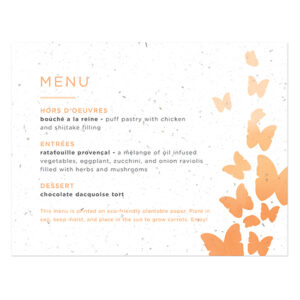 Ombre Butterfly Seed Paper Menu Cards