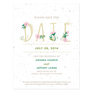 Floral Letters Save The Date Cards