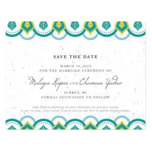 Indian Motif Plantable Save The Date Cards