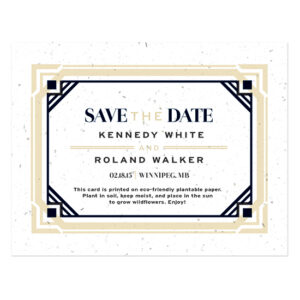 Art Deco Plantable Save The Date Cards