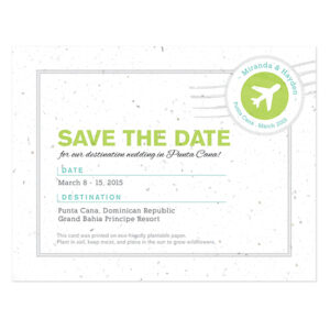 Boarding Pass Plantable Save The Date Cards