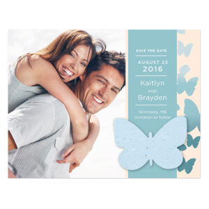 Ombre Seed Paper Butterfly Save The Date Cards