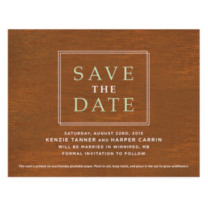 Classic Wood Grain Plantable Save The Date Cards