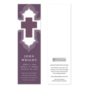 Ornate Cross Memorial Bookmarks
