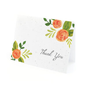 Watercolor Roses Plantable Thank You Cards
