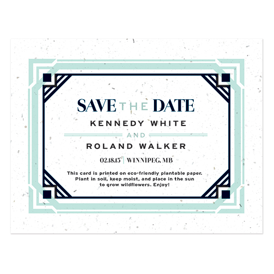 Art Deco Plantable Save The Date Cards